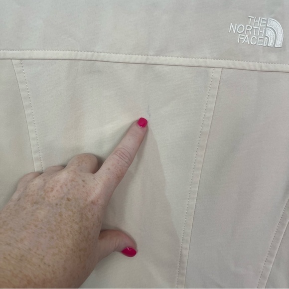 North Face Cream Rain Jacket Coat Zip up Sz Medium - Picture 6 of 8
